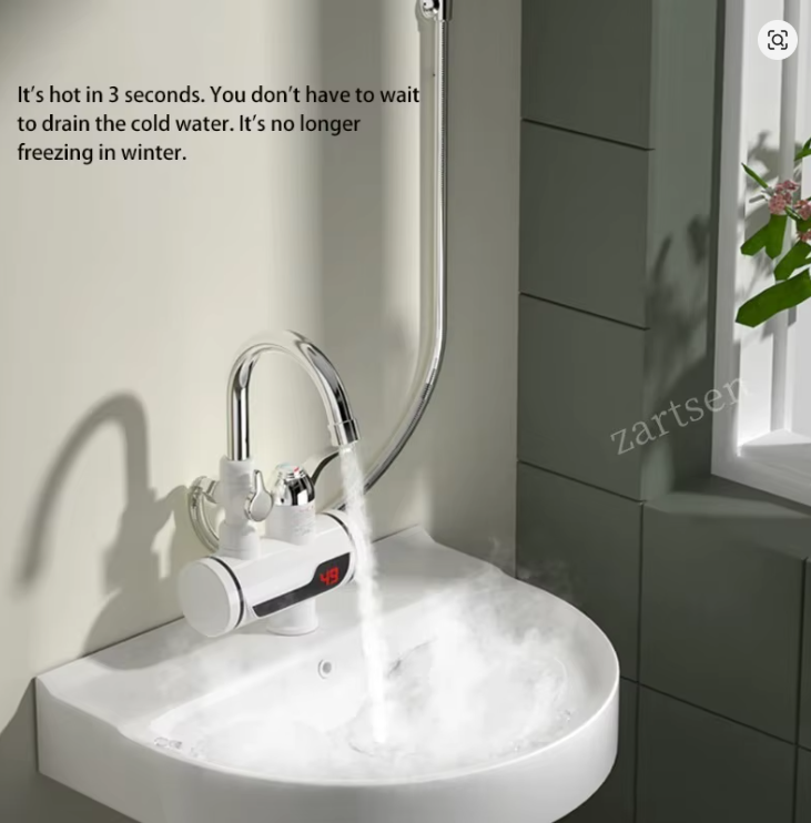 Bomba la Maji ya Moto la Umeme (3000W) lenye "Shower" - Instant Hot Water Faucet