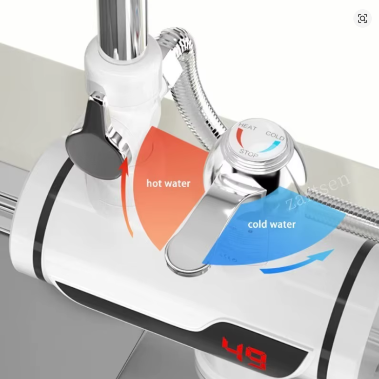 Bomba la Maji ya Moto la Umeme (3000W) lenye "Shower" - Instant Hot Water Faucet