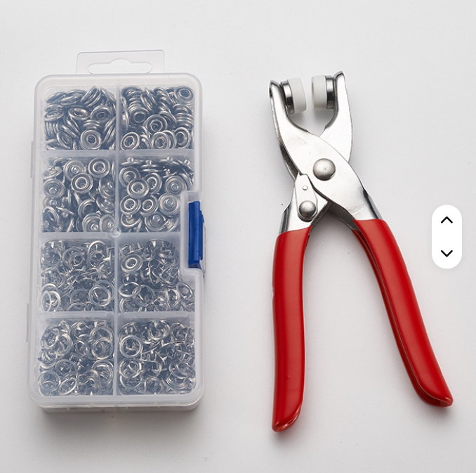 Seti ya Koleo na Vifungo vya Chuma (100pcs) - Snap Button Plier Tool Kit